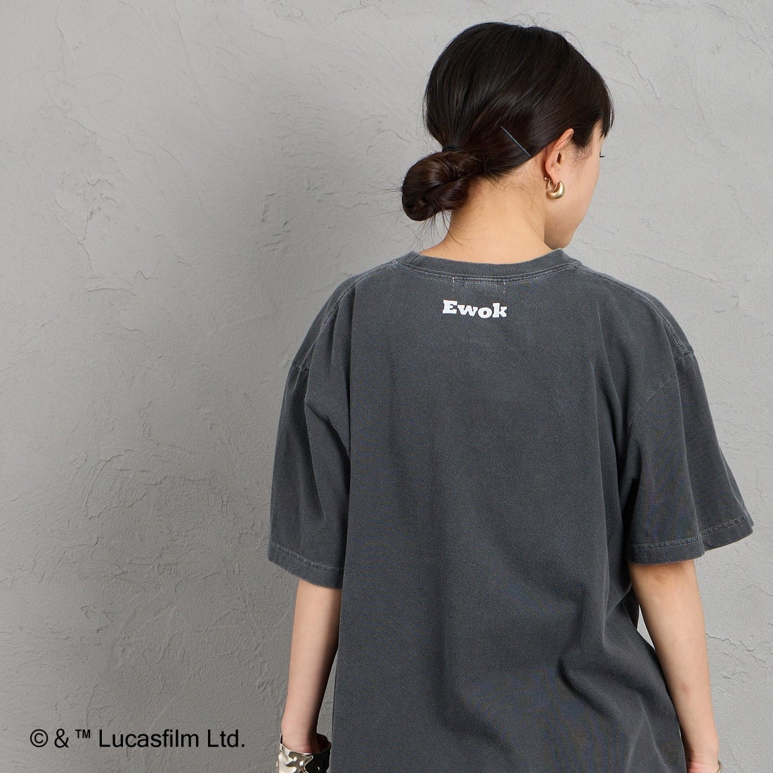 GOOD ROCK SPEED [グッドロックスピード] 別注 / STAR WARS / プリントTシャツ [INTN-073-JF] CHARCOAL &&モデル身長：150cm 着用サイズ：M&&