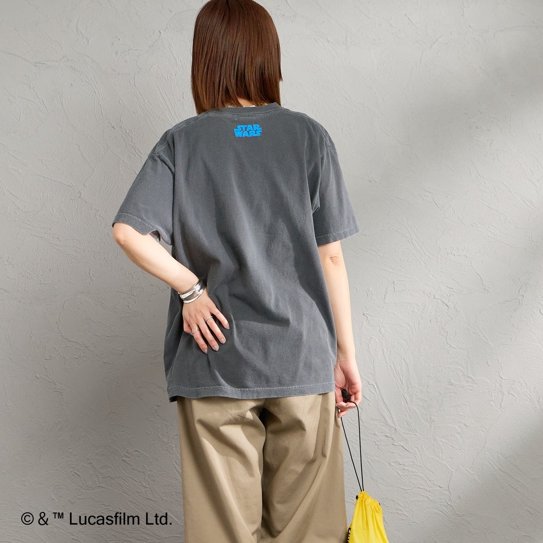 GOOD ROCK SPEED [グッドロックスピード] 別注 / STAR WARS / プリントTシャツ [INTN-074-JF] CHARCOAL &&モデル身長：159cm 着用サイズ：M&&