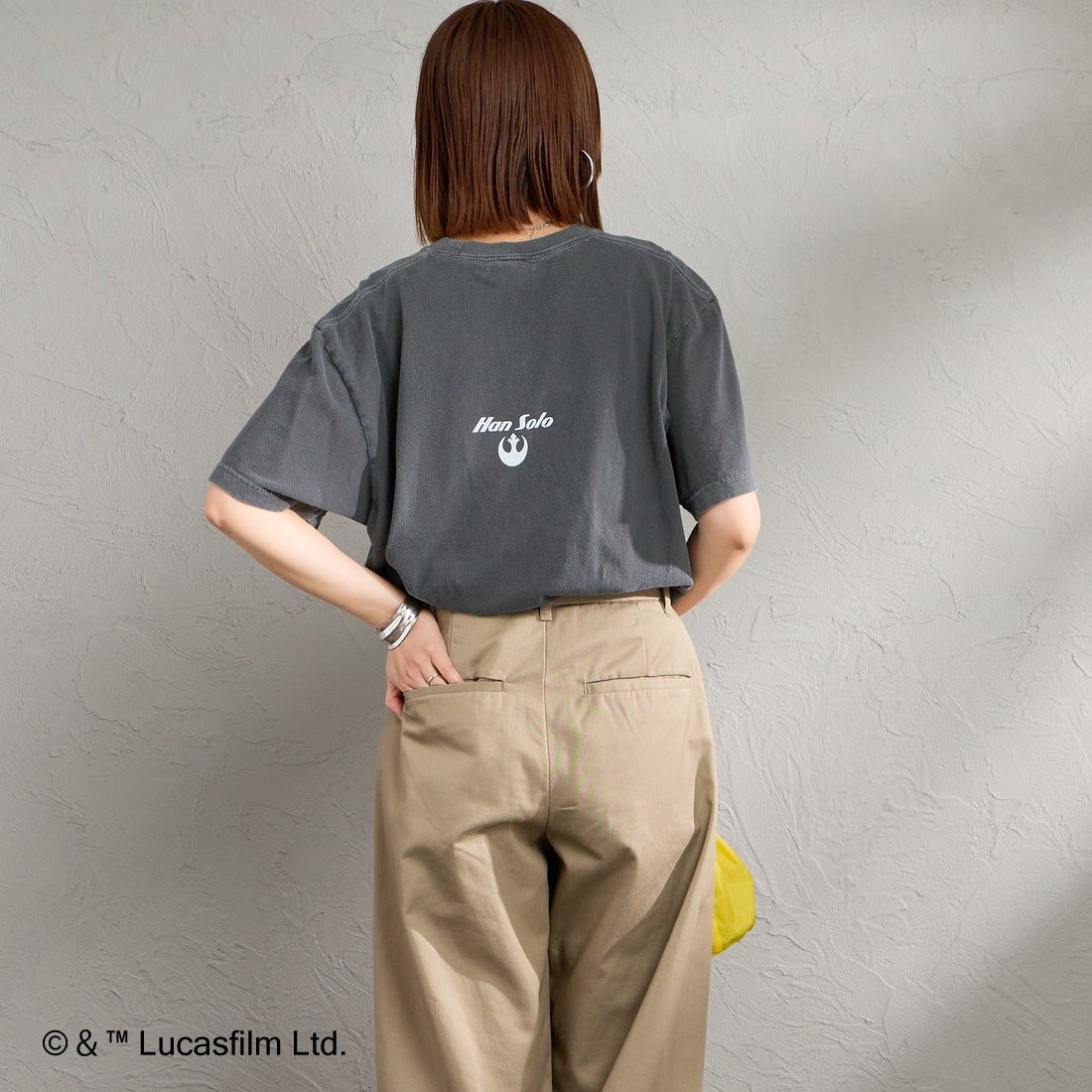GOOD ROCK SPEED [グッドロックスピード] 別注 / STAR WARS / プリントTシャツ [INTN-075-JF] CHARCOAL &&モデル身長：159cm 着用サイズ：M&&