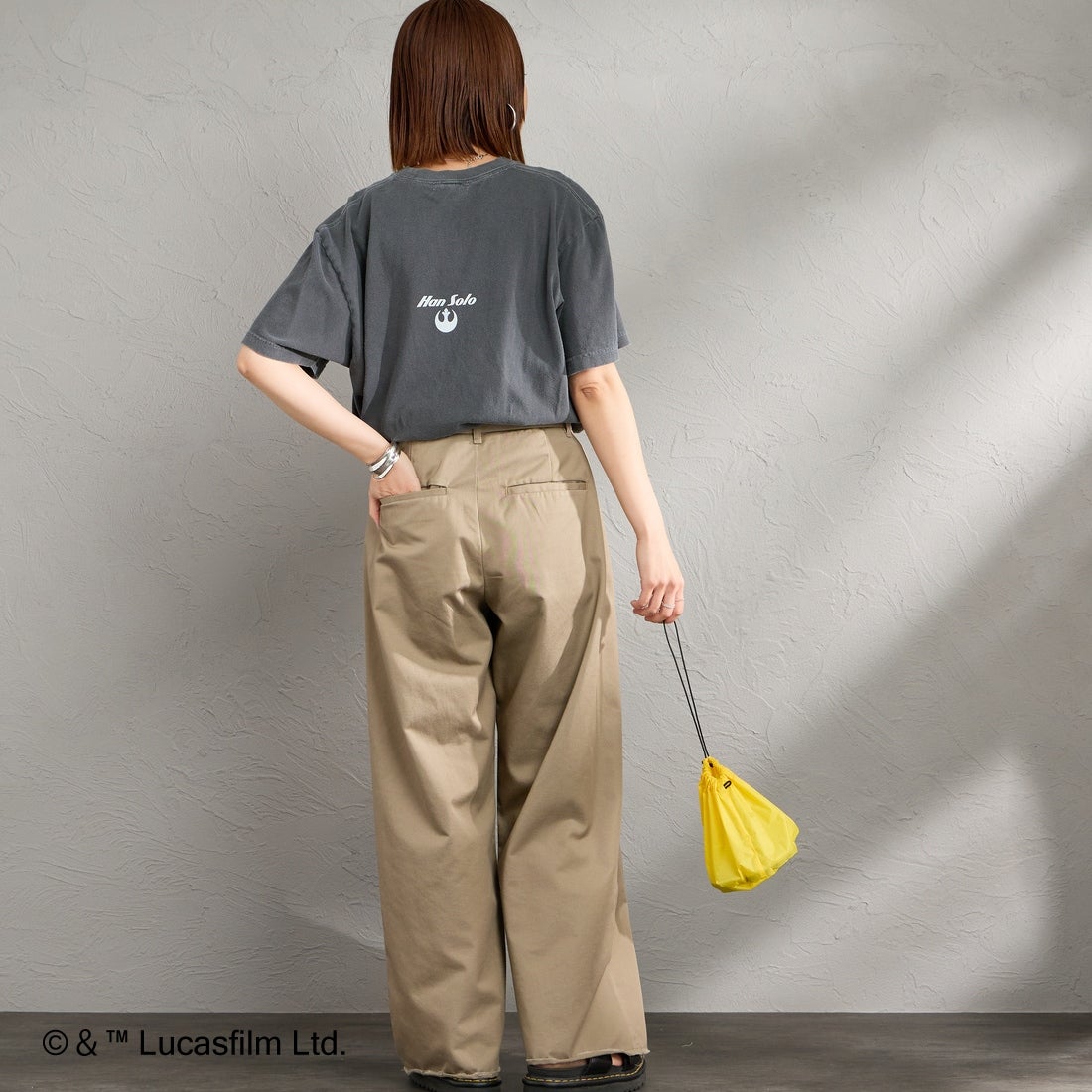 GOOD ROCK SPEED [グッドロックスピード] 別注 / STAR WARS / プリントTシャツ [INTN-075-JF] CHARCOAL &&モデル身長：159cm 着用サイズ：M&&