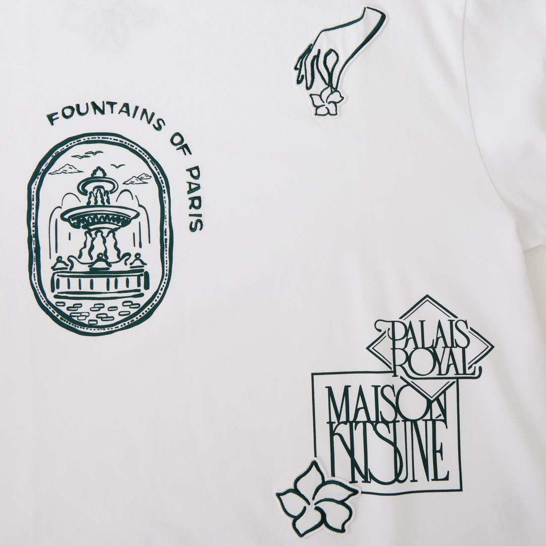 MAISON KITSUNE [メゾン キツネ] ART NOUVEAU STAMPS オーバーサイズ Tシャツ [QM00107KJ0119] P100 WHITE