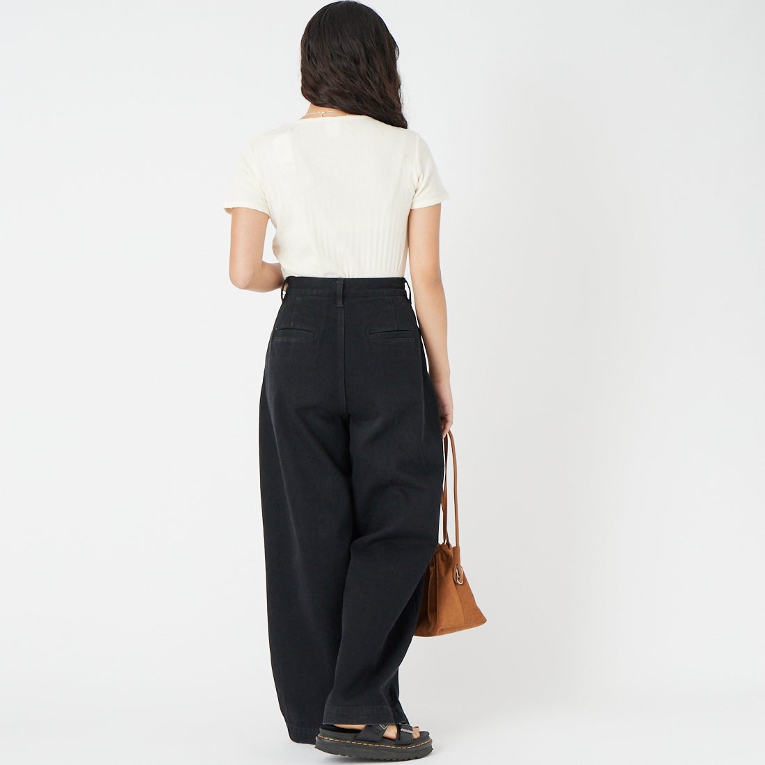 Health knit [ヘルスニット] ジャガードリブ ボディスーツ [HR26S-L308] 61 IVORY &&モデル身長：162cm 着用サイズ：F&&