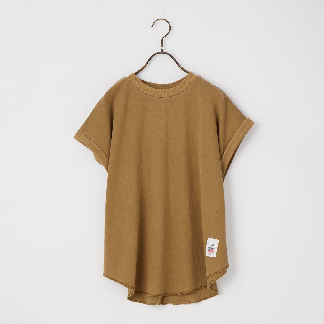 STAR&STRIPE [スターアンドストライプ] 別注 カットオフ ラウンドヘム ロールアップTシャツ [SSMD-213-JF] COCA MOCHA