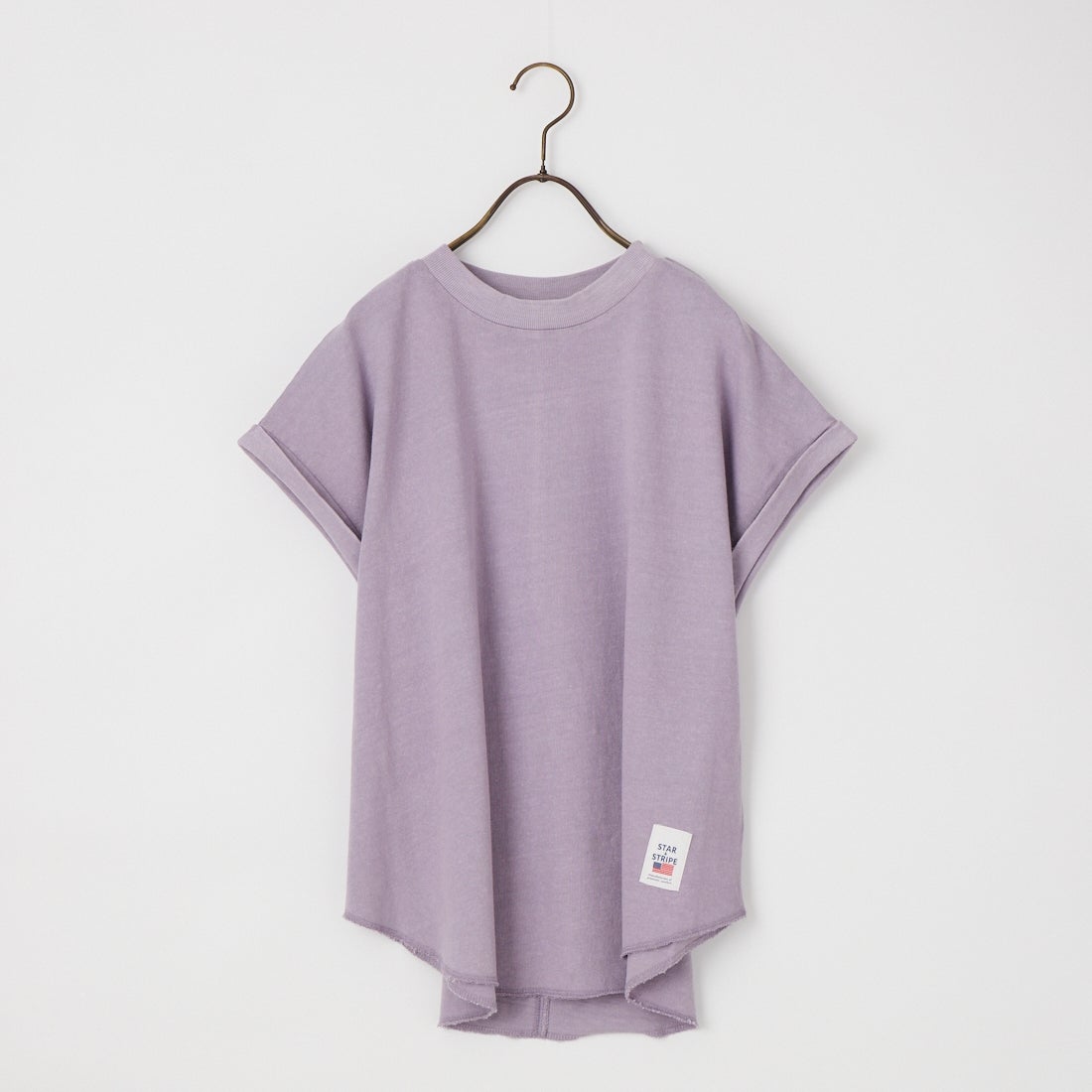 STAR&STRIPE [スターアンドストライプ] 別注 カットオフ ラウンドヘム ロールアップTシャツ [SSMD-213-JF] LAVENDER