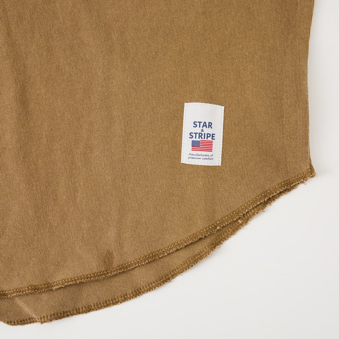 STAR&STRIPE [スターアンドストライプ] 別注 カットオフ ラウンドヘム ロールアップTシャツ [SSMD-213-JF] COCA MOCHA