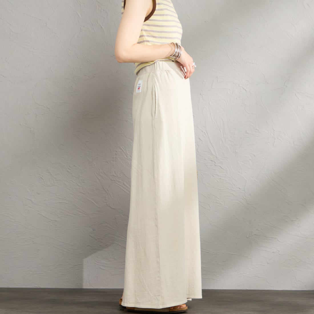 STAR&STRIPE [スターアンドストライプ] 別注 カットオフ マキシ丈フレアスカート [SSMD-197-JF] HARBOR MIS &&モデル身長：158cm 着用サイズ：F&&