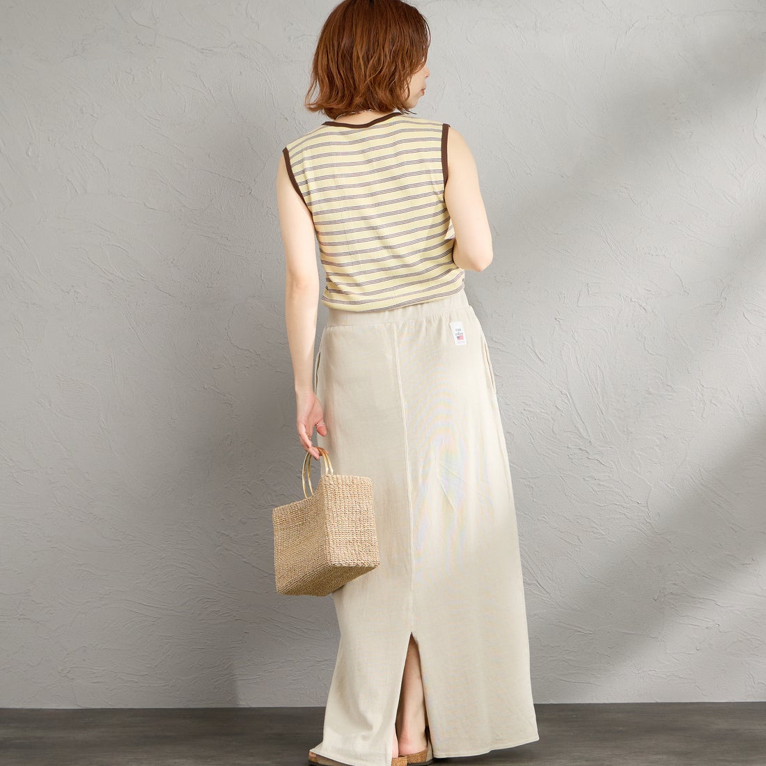 STAR&STRIPE [スターアンドストライプ] 別注 カットオフ マキシ丈フレアスカート [SSMD-197-JF] HARBOR MIS &&モデル身長：158cm 着用サイズ：F&&