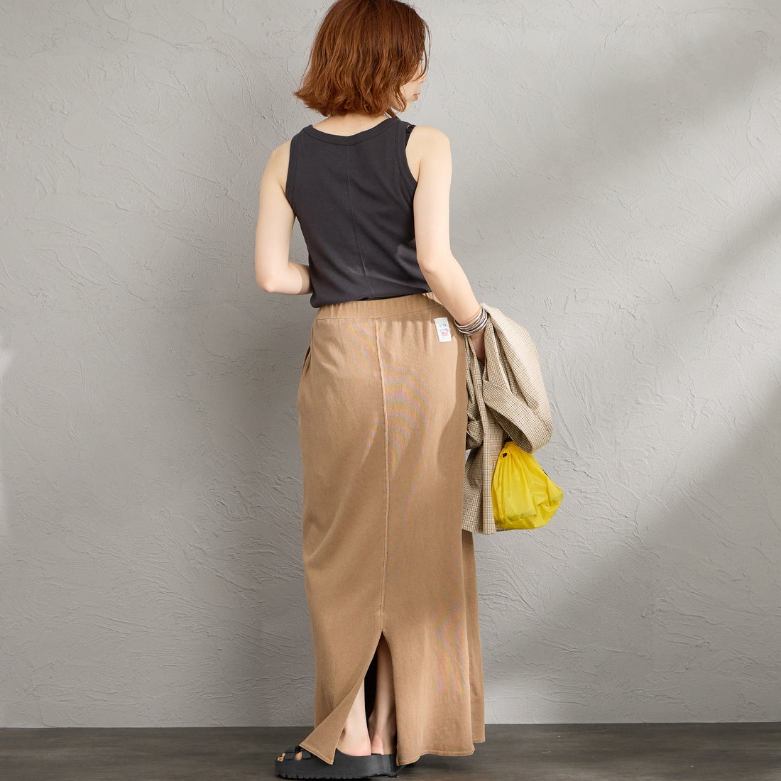 STAR&STRIPE [スターアンドストライプ] 別注 カットオフ マキシ丈フレアスカート [SSMD-197-JF] COCA MOCHA &&モデル身長：158cm 着用サイズ：F&&