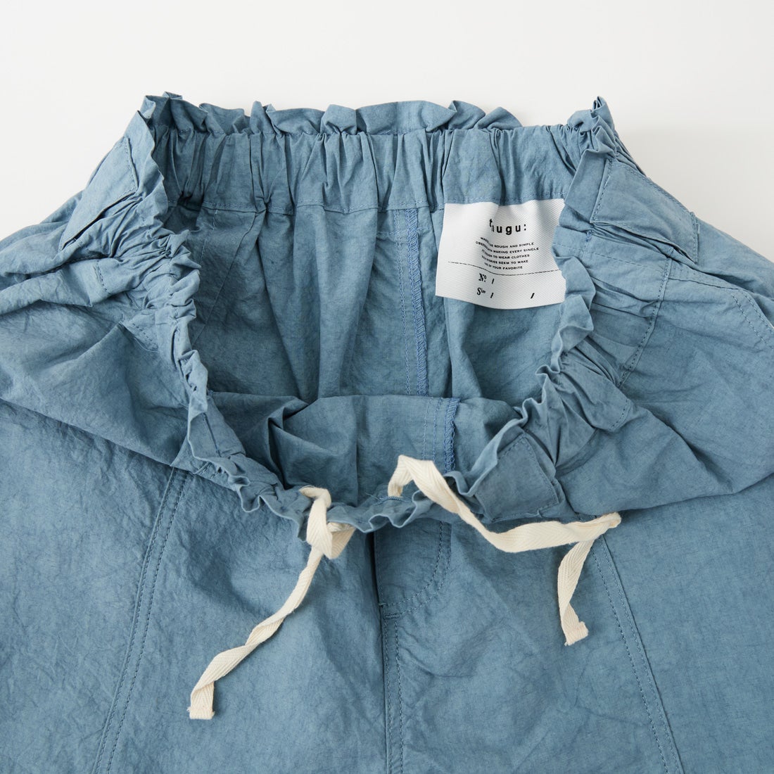 tumugu: [ツムグ] コットンリネンタイプライターファナージュパンツ [TB26128] 72 LT.BLUE