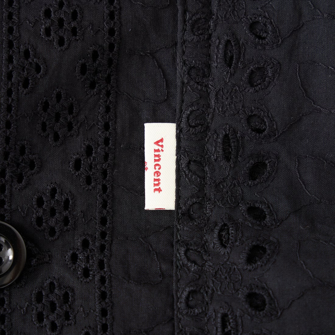 Vincent et Mireille [ヴァンソン エ ミレイユ] カットワークレースオープンカラーシャツ [VM261HB11032] 09 BLACK