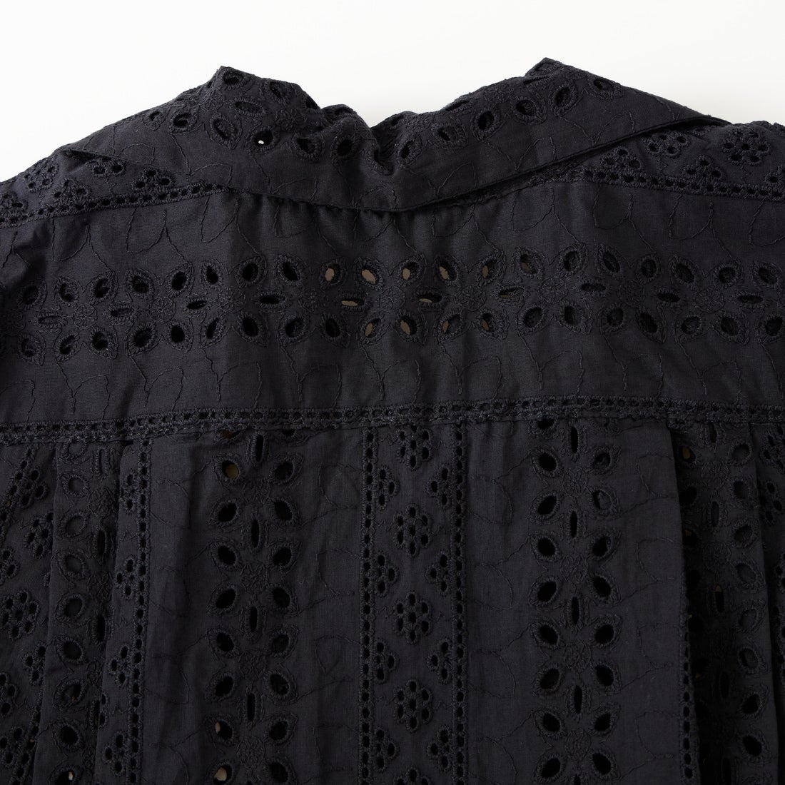 Vincent et Mireille [ヴァンソン エ ミレイユ] カットワークレースオープンカラーシャツ [VM261HB11032] 09 BLACK