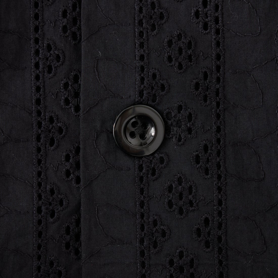Vincent et Mireille [ヴァンソン エ ミレイユ] カットワークレースオープンカラーシャツ [VM261HB11032] 09 BLACK