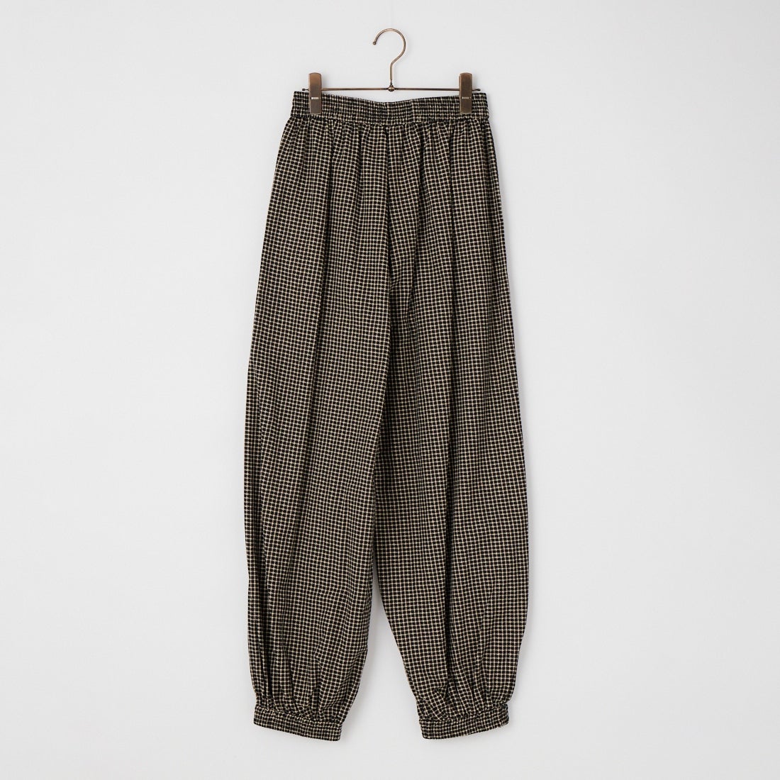 WILLFULLY [ウィルフリー] ボリュームワイドシャーリングチェックパンツ [2611-PT-06] BLACK
