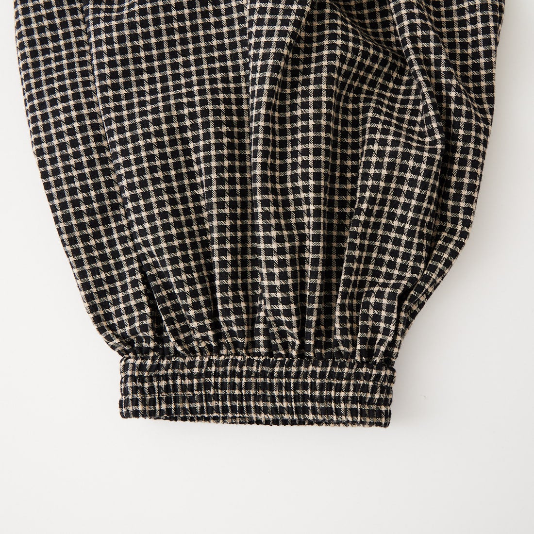 WILLFULLY [ウィルフリー] ボリュームワイドシャーリングチェックパンツ [2611-PT-06] BLACK