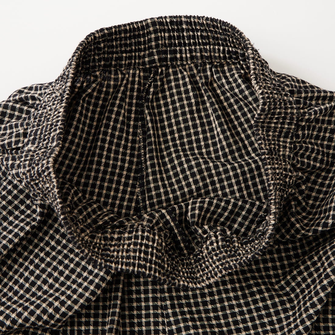 WILLFULLY [ウィルフリー] ボリュームワイドシャーリングチェックパンツ [2611-PT-06] BLACK