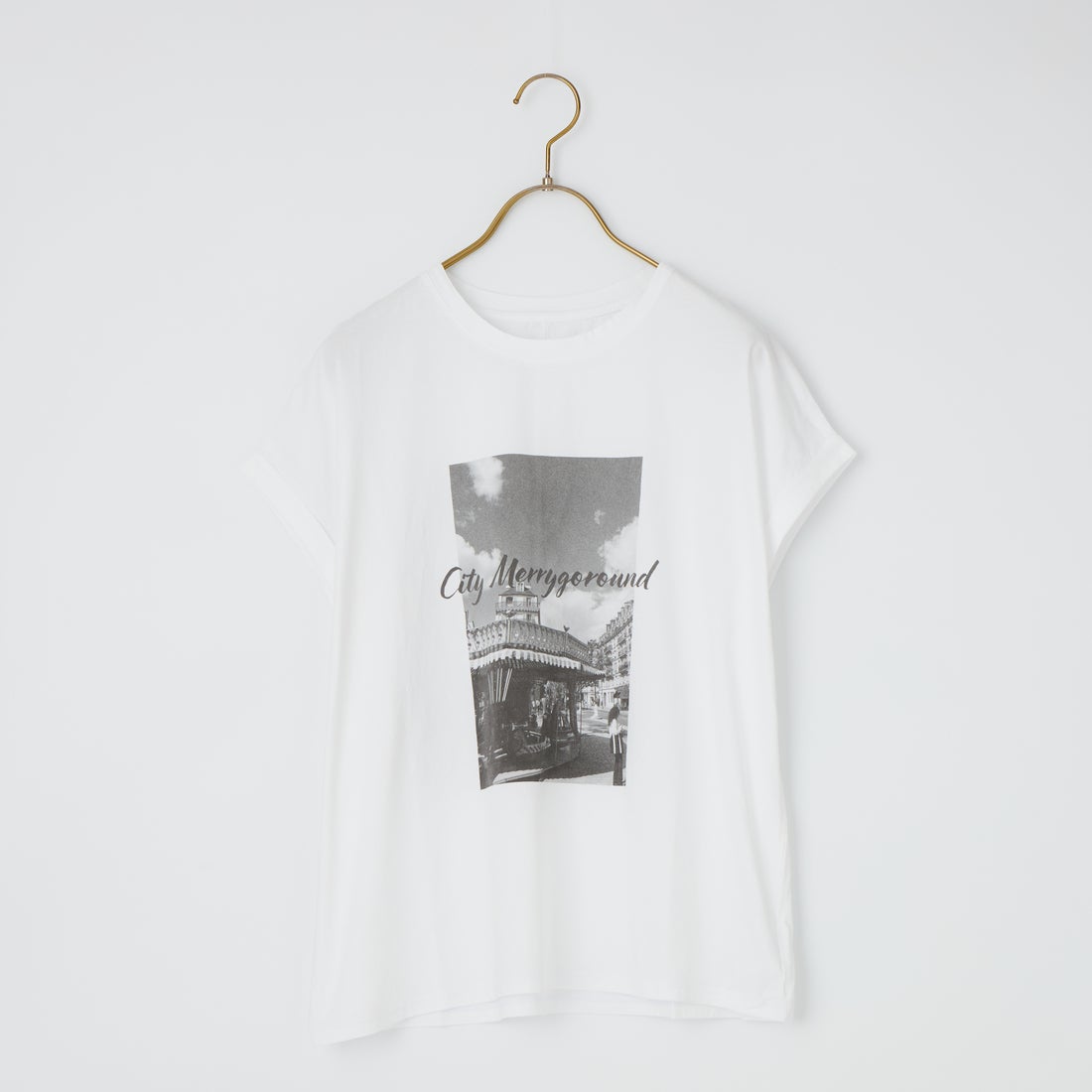 MICA&DEAL [マイカアンドディール] フォトプリントラウンドヘムTシャツ [0126209112] WHITE
