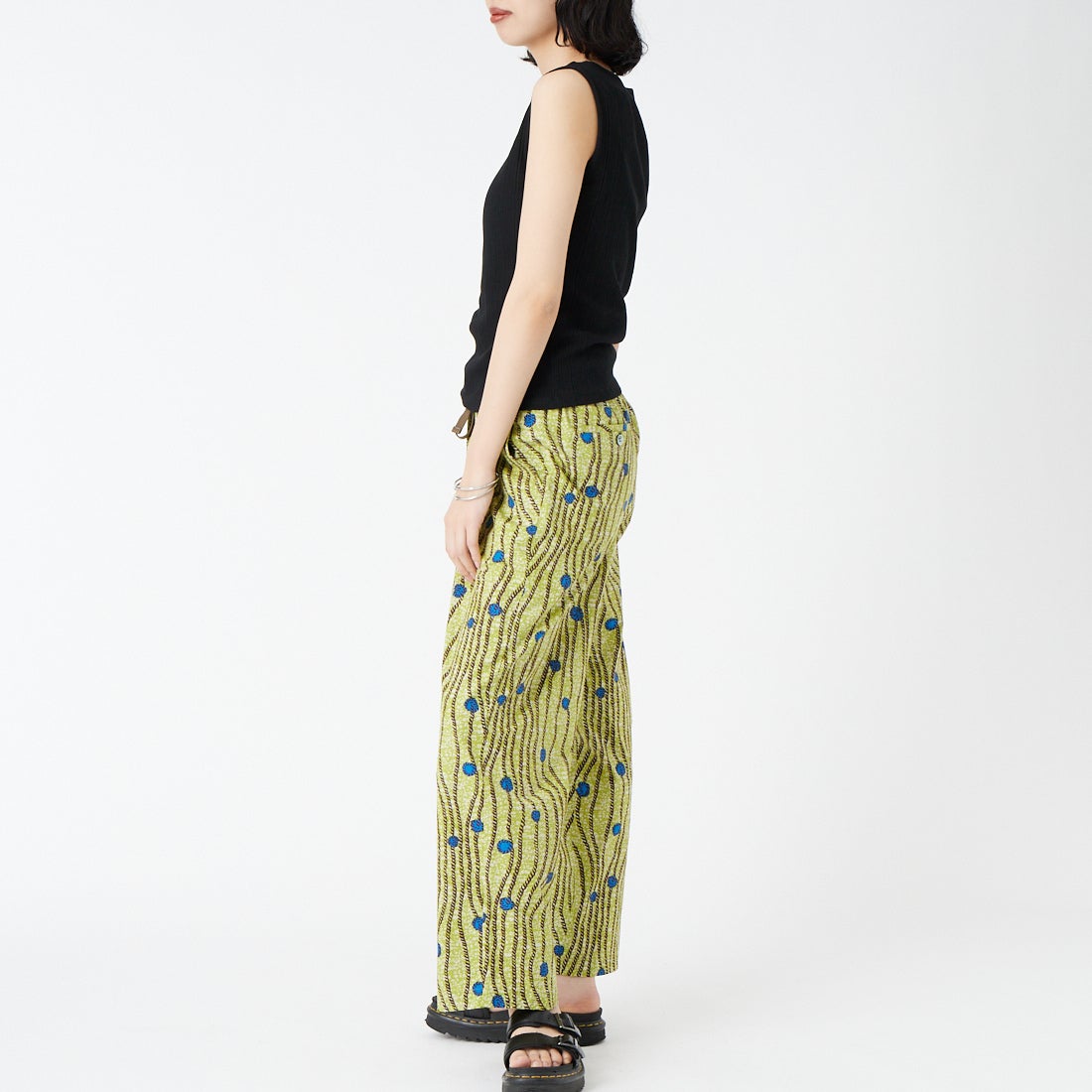 Jeans Factory Clothes [ジーンズファクトリークローズ] ボートネックノースリーブリブTシャツ [JFS-C092] BLACK &&モデル身長：162cm 着用サイズ：36&&