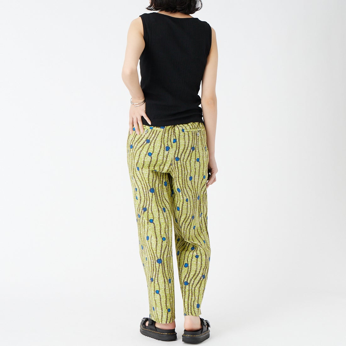 Jeans Factory Clothes [ジーンズファクトリークローズ] ボートネックノースリーブリブTシャツ [JFS-C092] BLACK &&モデル身長：162cm 着用サイズ：36&&