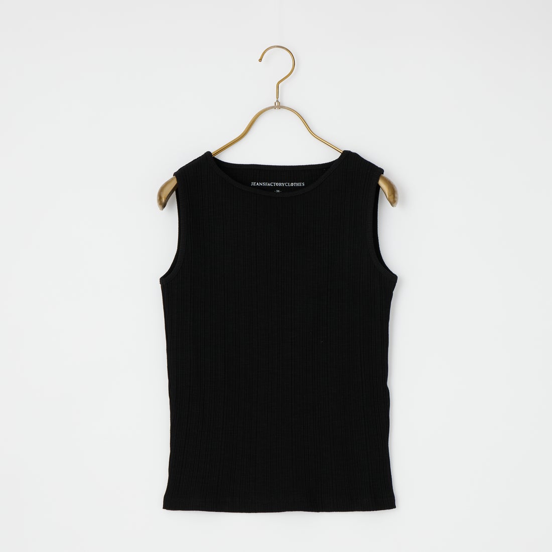 Jeans Factory Clothes [ジーンズファクトリークローズ] ボートネックノースリーブリブTシャツ [JFS-C092] BLACK