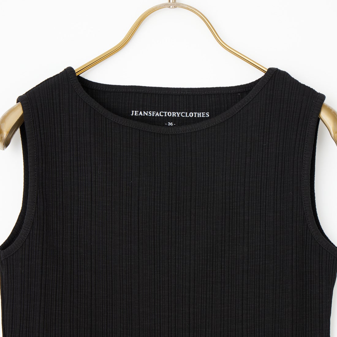 Jeans Factory Clothes [ジーンズファクトリークローズ] ボートネックノースリーブリブTシャツ [JFS-C092] BLACK