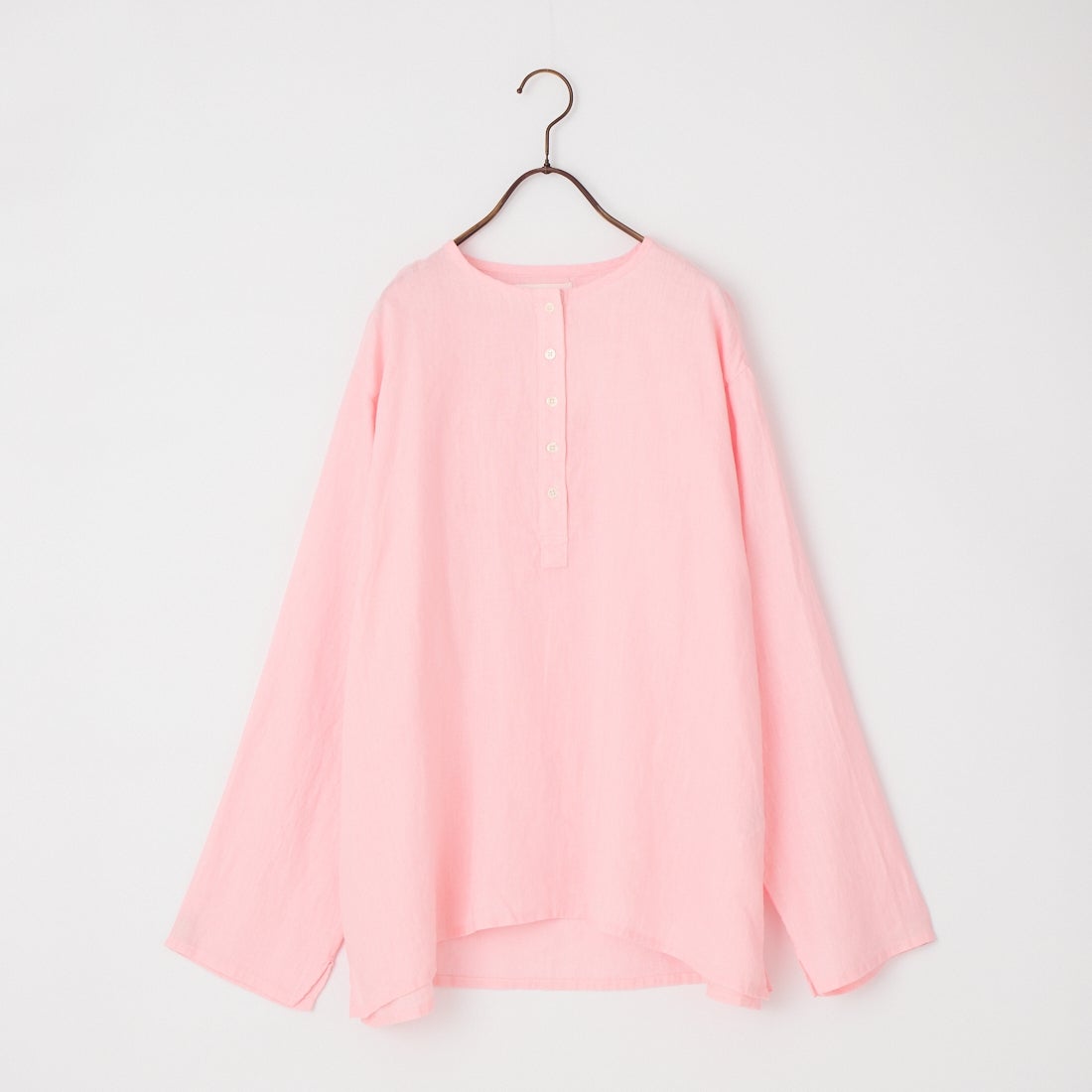 Jeans Factory Clothes [ジーンズファクトリークローズ] リネンヘンリーネックシャツ [LFE103] 110 ﾋﾟﾝｸ