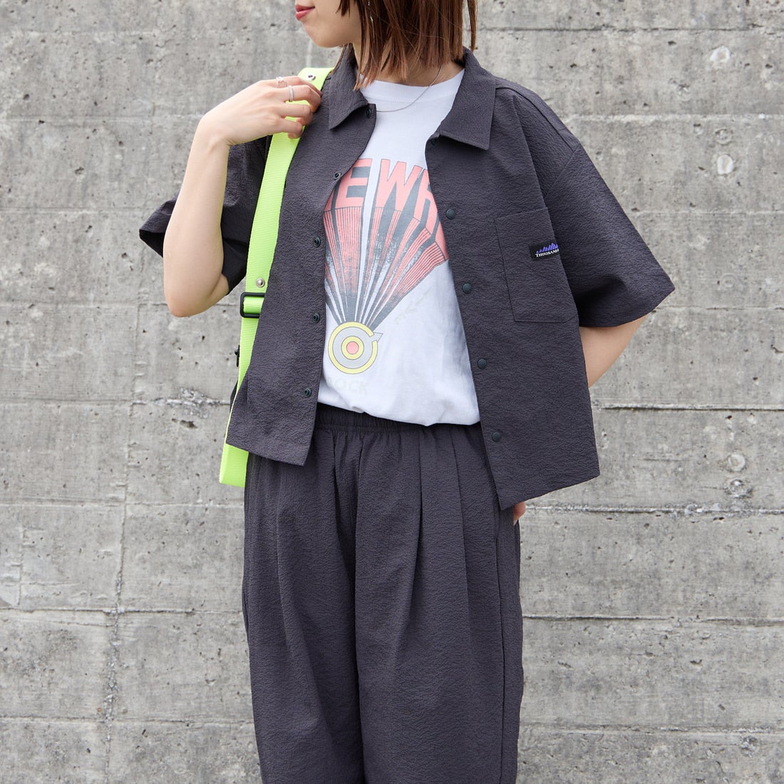 19 CHARCOA&&モデル身長：159cm 着用サイズ：F&&