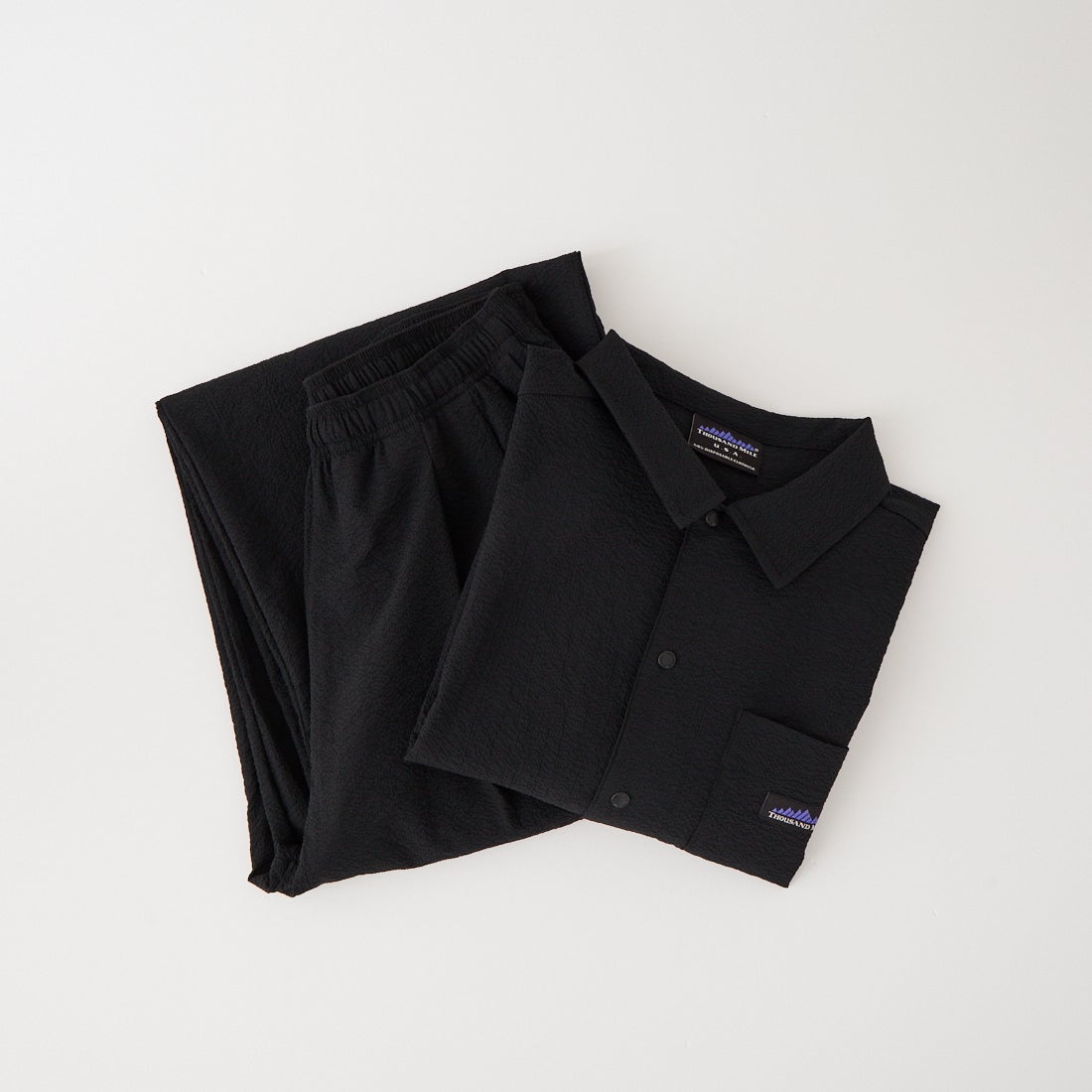 THOUSAND MILE [サウザンド マイル] 別注 シアサッカー サマーバケーション ワイドパンツセットアップ [TM261SS50812-JF] 09 BLACK