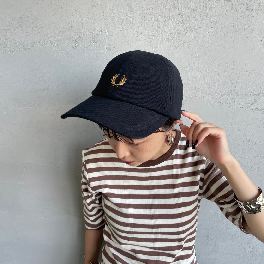 FRED PERRY [フレッドペリー] ピケクラシックキャップ [HW2295] U12 BLK/DR