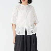 01 WHITE&&モデル身長：162cm 着用サイズ：36&&