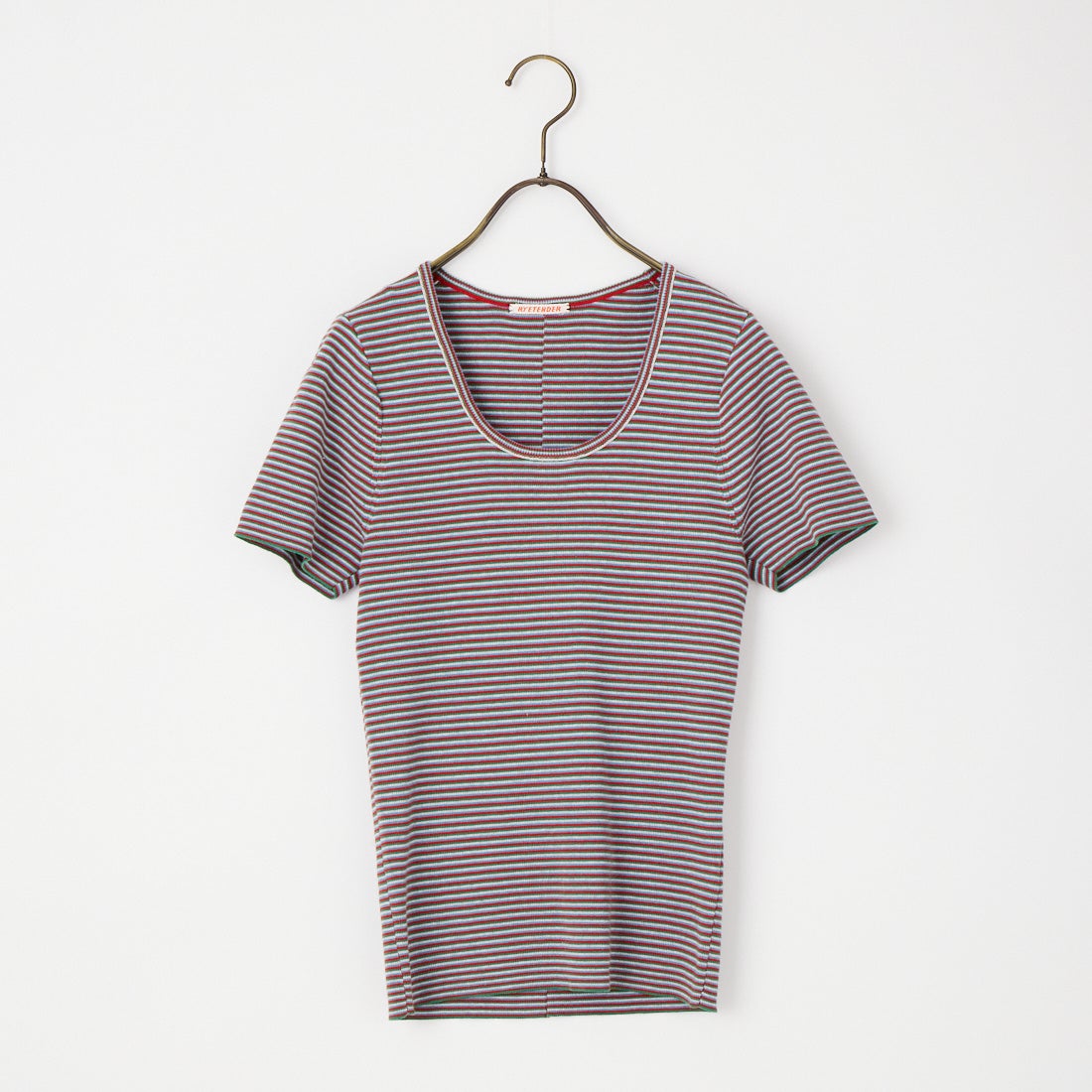 RYE TENDER [ライテンダー] DOMAR UネックTシャツ [010672600] MLT STRIPE