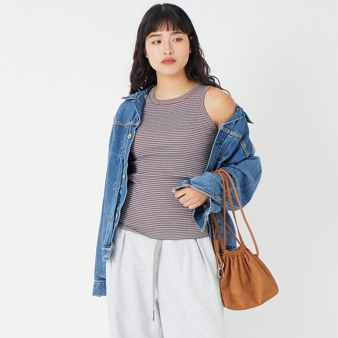 MLT STRIPE&&モデル身長：162cm 着用サイズ：0&&