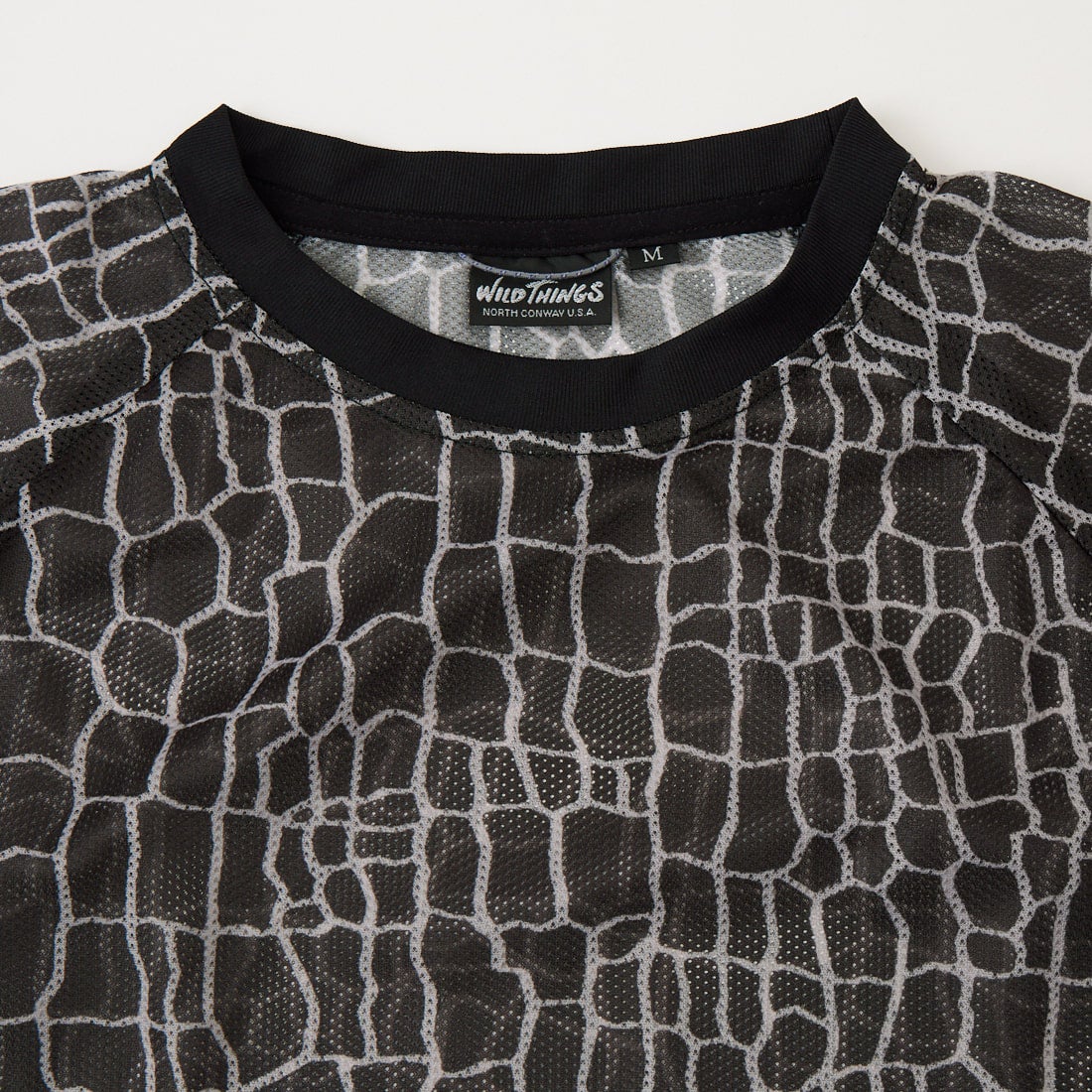 WILD THINGS [ワイルドシングス] プリントメッシュ ロングスリーブTシャツ [WT26048SN] BLACK