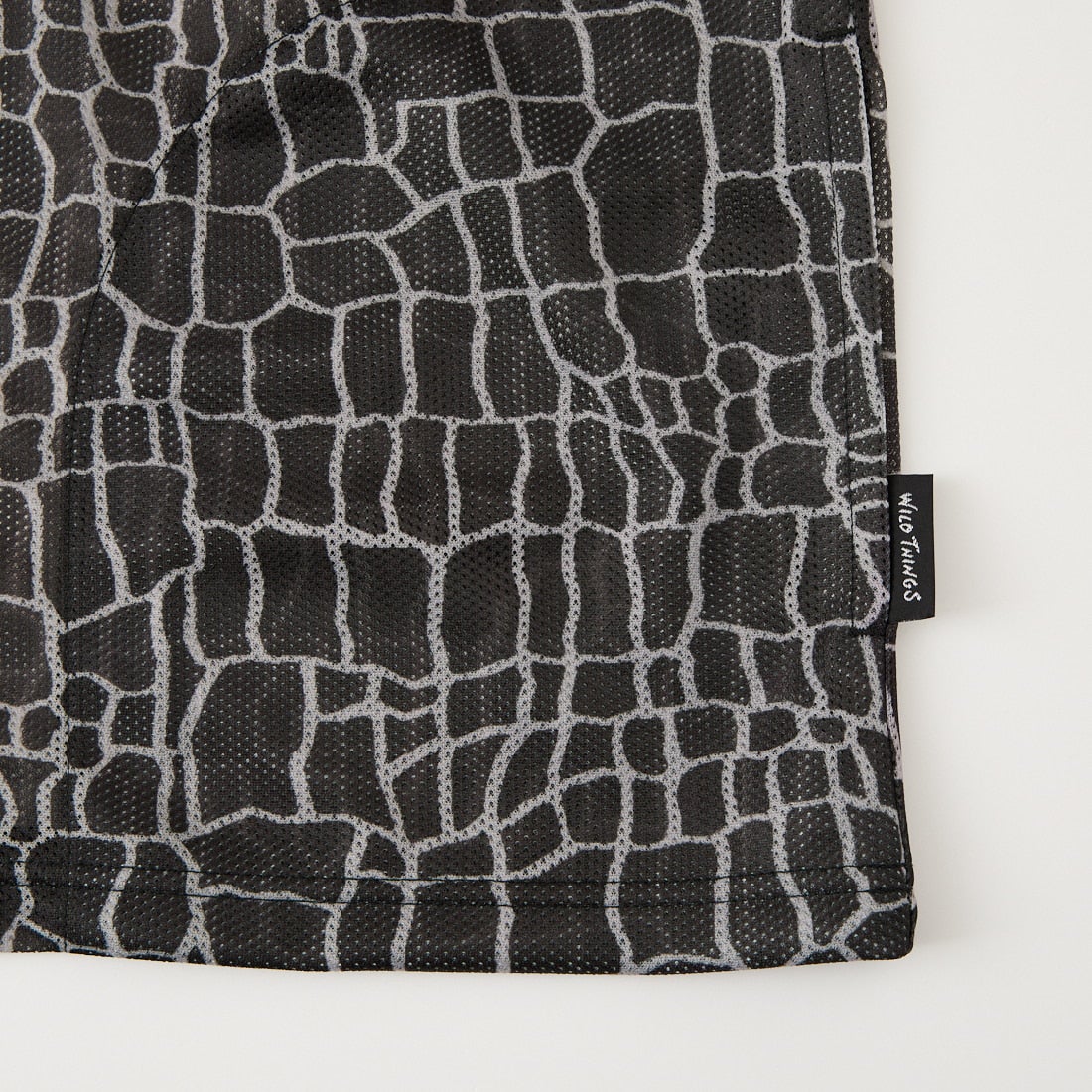 WILD THINGS [ワイルドシングス] プリントメッシュ ロングスリーブTシャツ [WT26048SN] BLACK