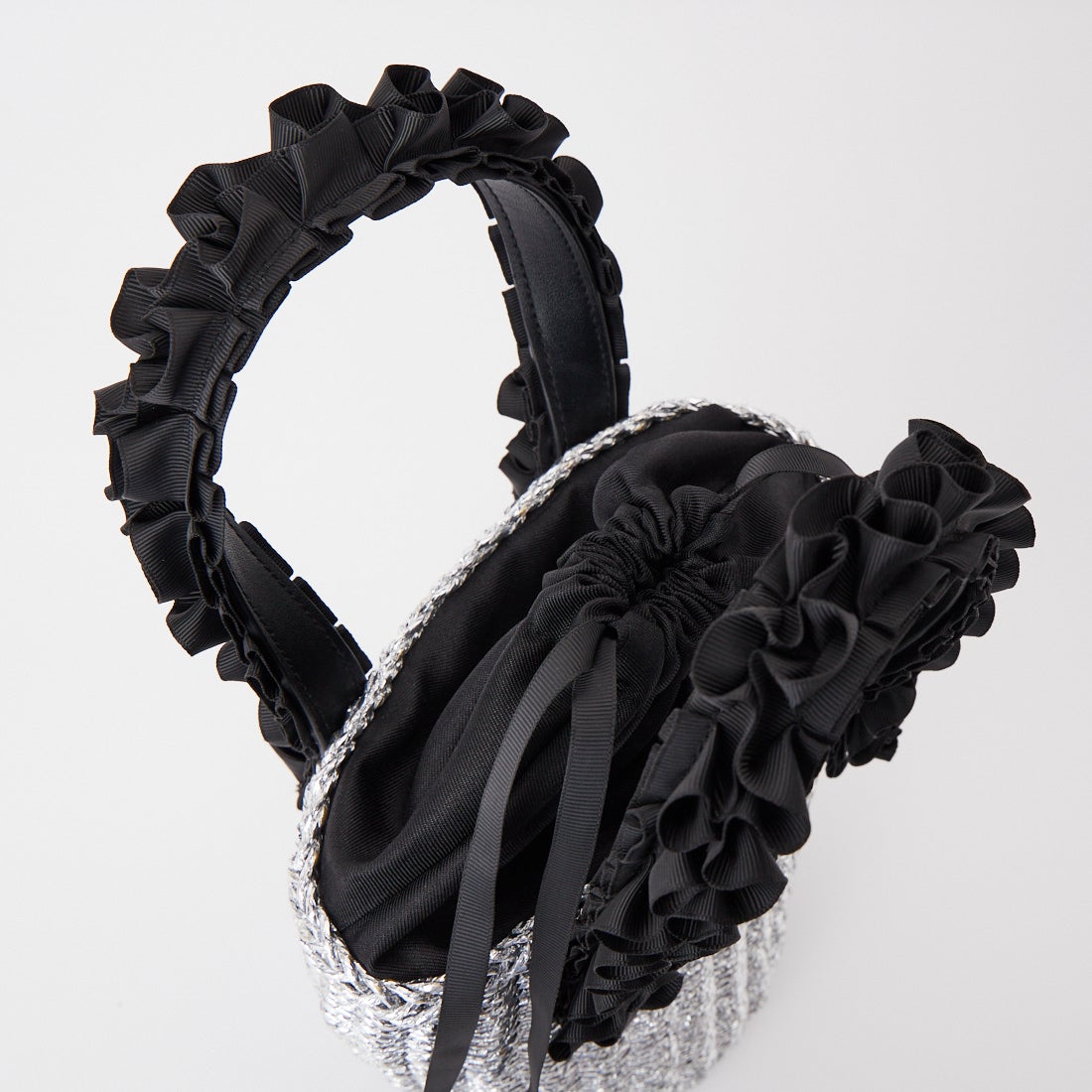 CACHELLIE [カシェリエ] メタリックフリルトートバッグ [C8892] SILVER