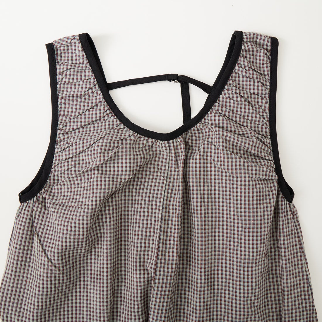 nenom [ネノム] ギャザーサッカー チェック柄ロンパース [NE26312013] 10 SAX