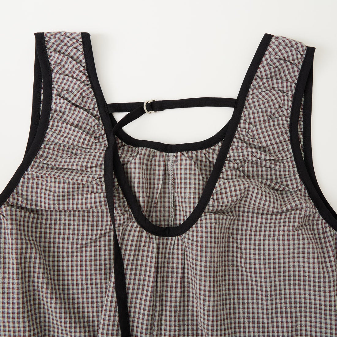 nenom [ネノム] ギャザーサッカー チェック柄ロンパース [NE26312013] 10 SAX