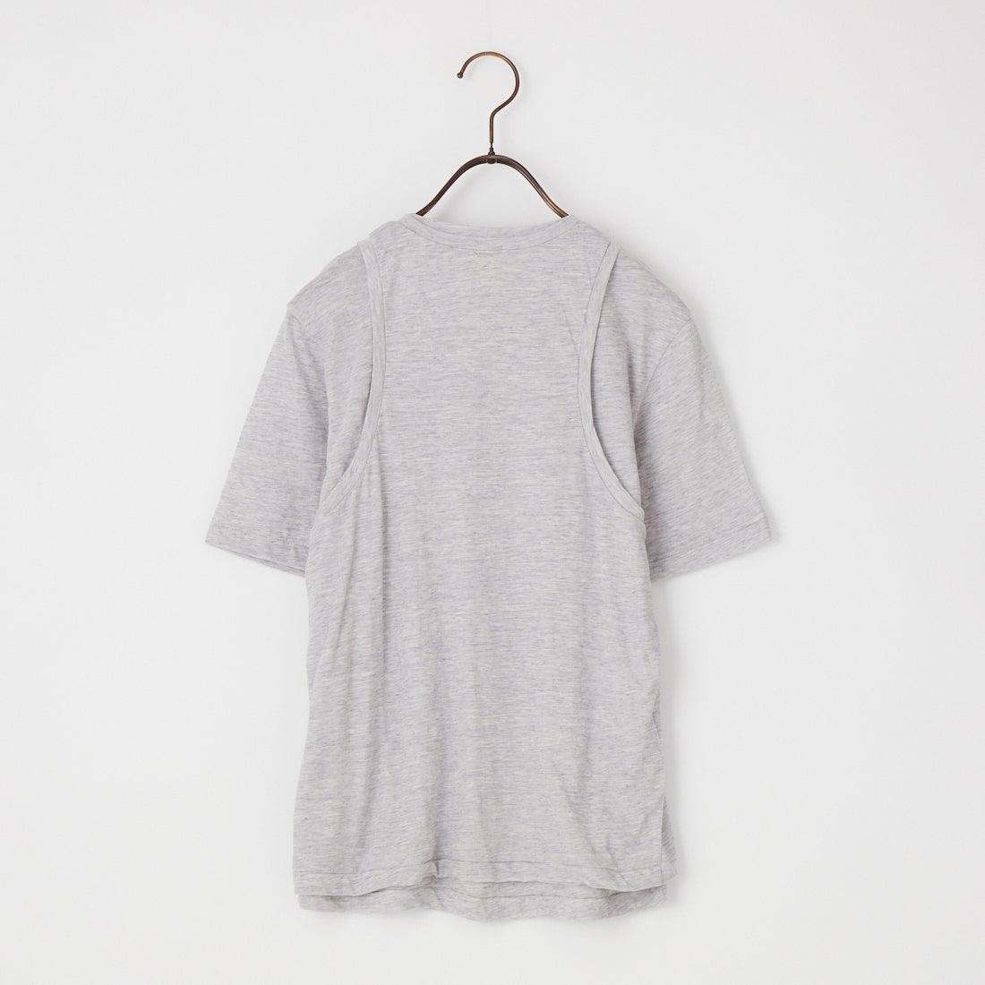 UNFIL [アンフィル] ファインスラブヤーン レイヤードトップス [WXSP-UW141] LT GRAY