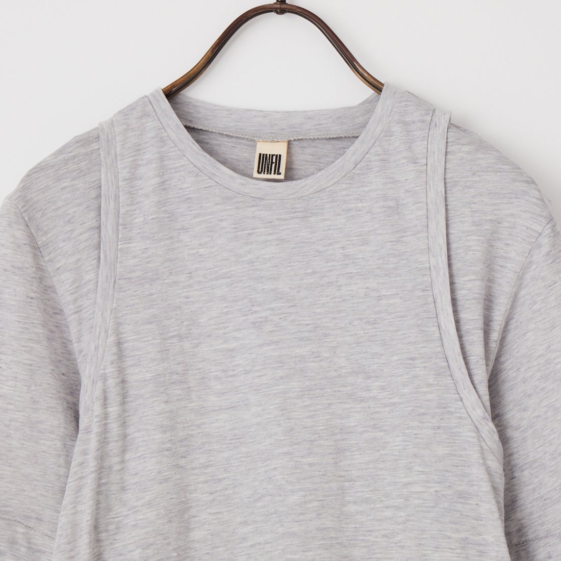 UNFIL [アンフィル] ファインスラブヤーン レイヤードトップス [WXSP-UW141] LT GRAY