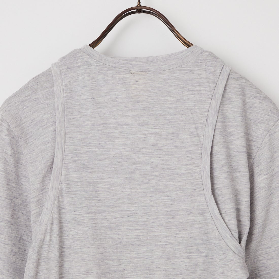 UNFIL [アンフィル] ファインスラブヤーン レイヤードトップス [WXSP-UW141] LT GRAY