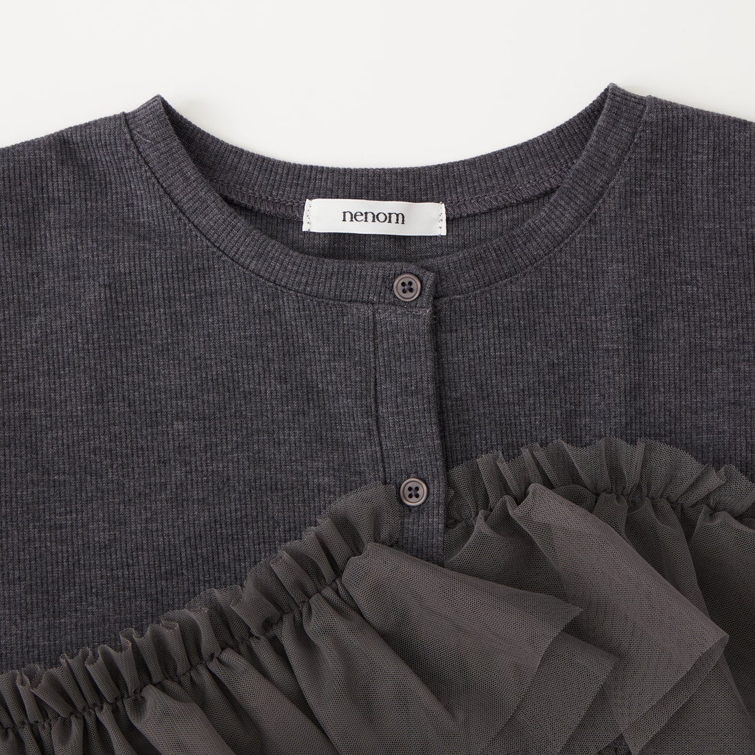 nenom [ネノム] チュールドッキング ショートスリーブカーディガン [NE26322005] 08 CHARCOA