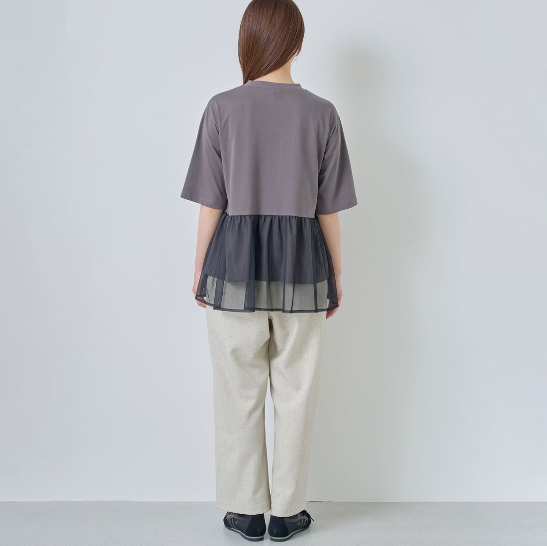Kelen [ケレン] アシンメトリー異素材コンビトップス TETTO [LKL26HCS2023] CHARCOAL