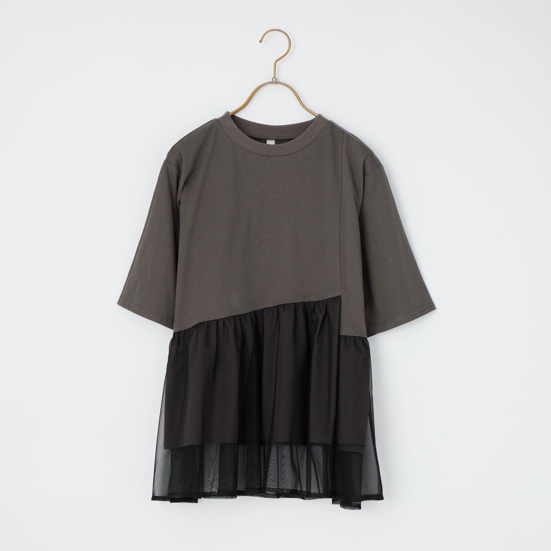 Kelen [ケレン] アシンメトリー異素材コンビトップス TETTO [LKL26HCS2023] CHARCOAL