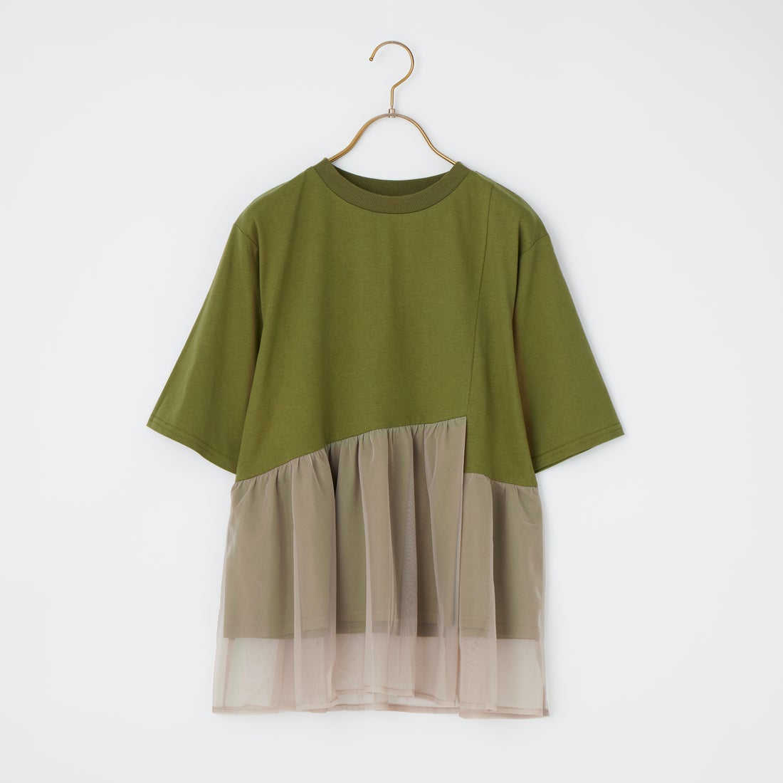 Kelen [ケレン] アシンメトリー異素材コンビトップス TETTO [LKL26HCS2023] KHAKI