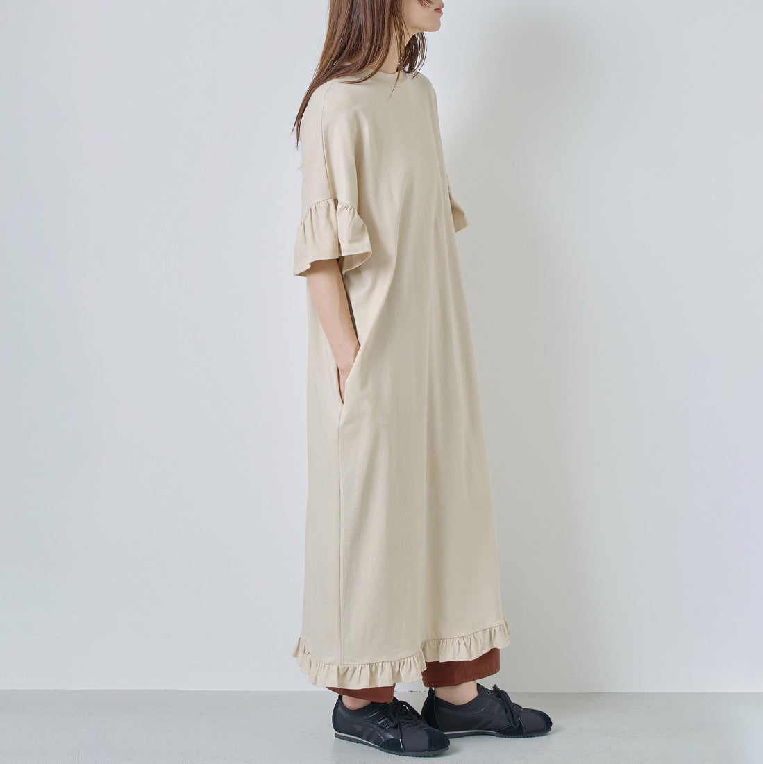 Kelen [ケレン] ピグメントカットソーワンピース ISEA [LKL26HOP2134] LTBEIGE