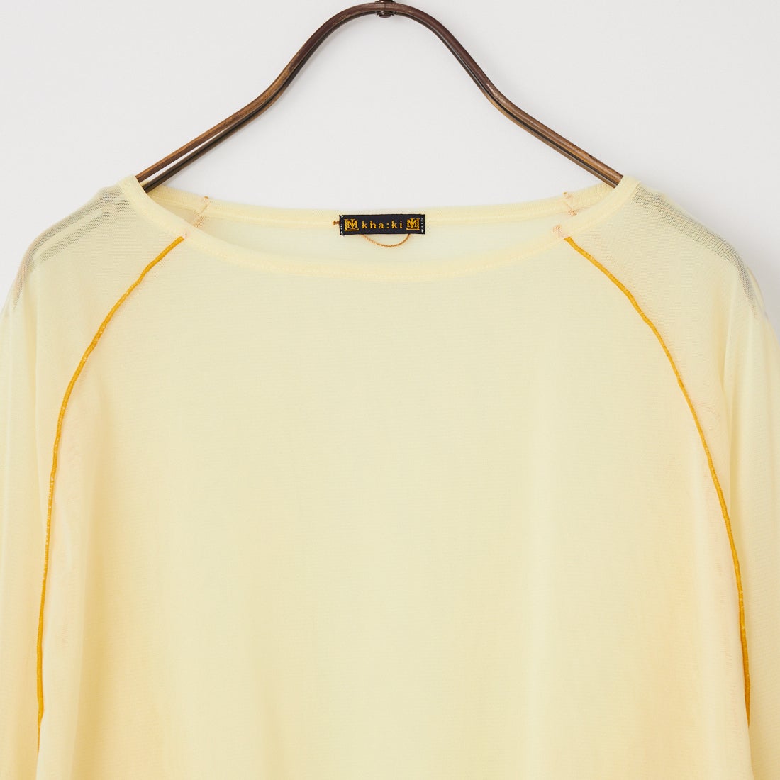 KHA:KI [カーキ] カラーステッチ シアートップ [MIL26HCS3484] LTYELLOW
