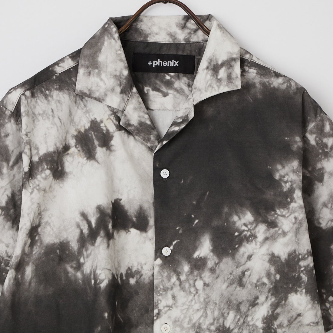 +phenix [プラスフェニックス] 別注 オープンカラーパターンシャツ [POH-26011IN-JF] BLACK