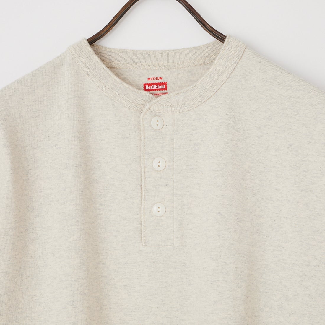 Health knit [ヘルスニット] 別注 ビックシルエット ヘンリーネックTシャツ [HR26S-M232IN-JF] OATMEAL