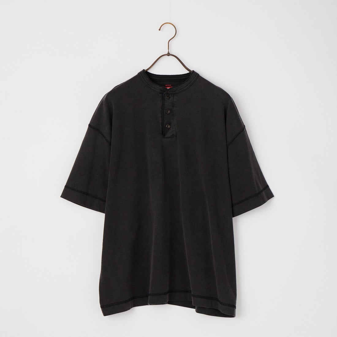 Health knit [ヘルスニット] 別注 ビックシルエット ヘンリーネックTシャツ [HR26S-M232IN-JF] BLACK