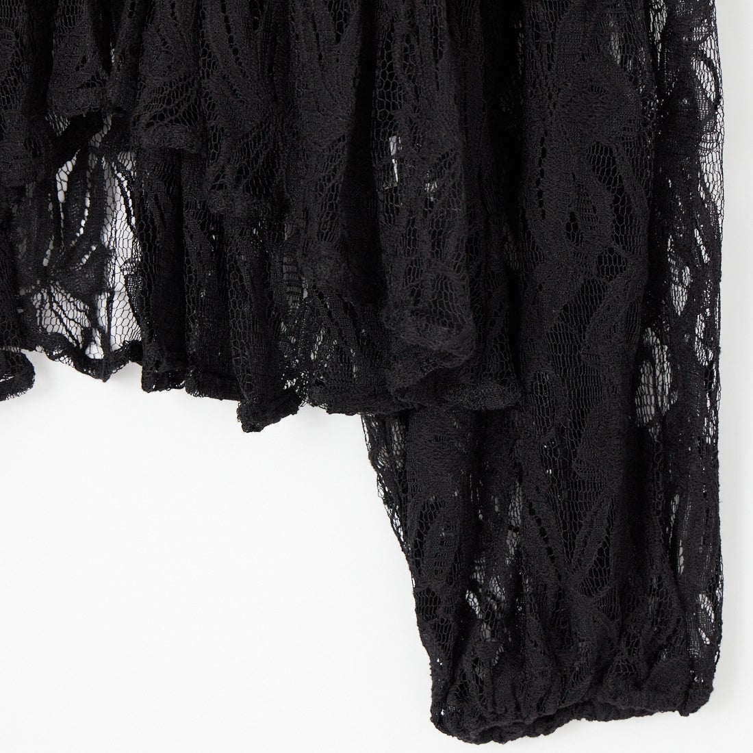 WILLFULLY [ウィルフリー] ティアードフリルネック レースブラウス [2611-TO-30] BLACK