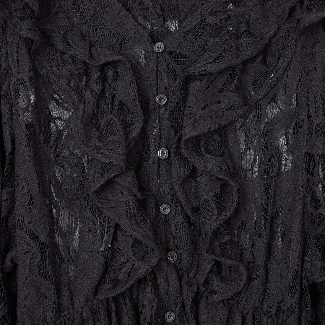 WILLFULLY [ウィルフリー] ティアードフリルネック レースブラウス [2611-TO-30] BLACK